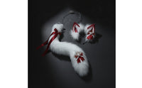 Canine Ears Headband and Tail Set Soft Furry Textured Fiber Ears and Tail Set Soft Costume Accessory for Cosplayers, Animation Fans, Cosplay