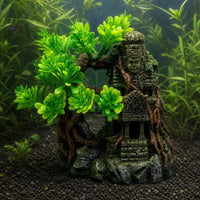 Aquarium Resin Temple Cave Decoration for Fish Tank and Reptile Terrarium