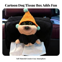 Cute Design Cartoon Dog Tissue Dispenser Decorative Soft Creature Tissue Box Great Gift Idea for Drivers, Families, Travel, Home