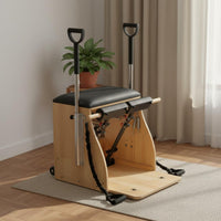 Pilates Fitness Chair Solid Wood Frame Pilates Fitness Chair Adjustable Resistance Fitness Equipment for Home Gym