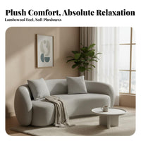 Curved Boucle Sofa Modern Design Boucle Half-Moon Sofa Minimalist Design Couch for Apartment Dwellers, Young Adults, Lounge Area, Home Office, Bedroom