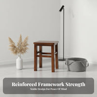 Long-Lasting Backless Square Stool Simple Design Small Bench High Load-Bearing Capacity Low Seat Multi-Functional for Apartment Dwellers, Homeowners, Living Room, Bedroom, Entryway, Bathroom