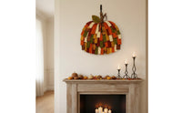 Pumpkin Door Hanger Rustic Patchwork Pumpkin Farmhouse Decorations for Entryway