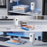 10 Pieces Transparent Vacuum Storage Bags with Electric Pump Reusable Vacuum Compression Storage Bags Long-Lasting Heavy-Duty for Travelers