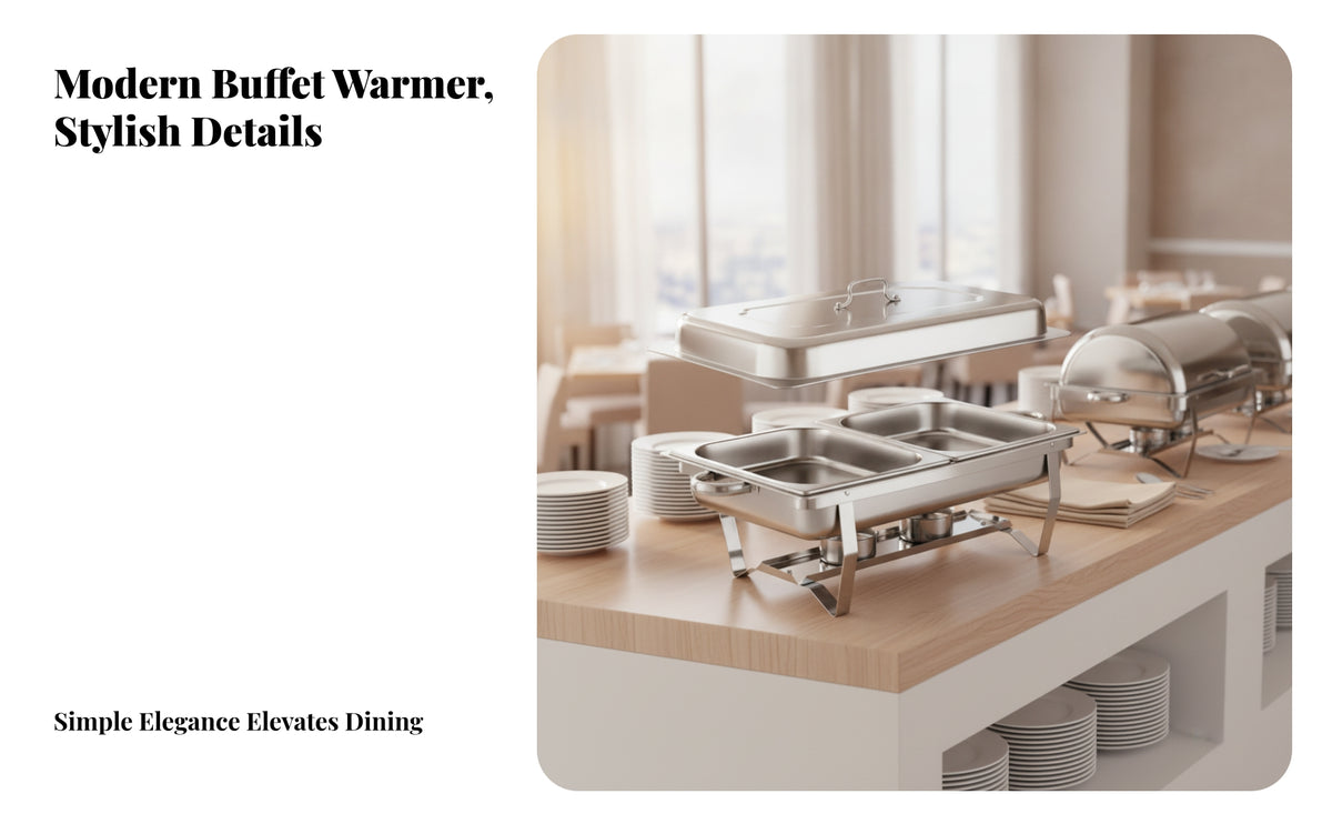 Fitted Lid Stainless Steel Chafing Dish Folding Legs Fuel Heated Buffet Warmer Side Handles Buffet Warmer Raised Base for Caterers