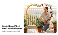 Sturdy Support Heart-Shaped Trellis Decorative Shaped Plant Trellis Long-Lasting Climbing Frame Easy to Install for Gardeners, Houseplant Owners, Homeowners, Potted Plants, Outdoor, Balcony, Home Decor
