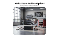 Multi-Purpose Metal Utility Box Large Capacity Toolbox Portable Storage Container Heavy-Duty for DIY Enthusiasts, Tradespeople, Garage, Workshop, Repair Shop, Job Site