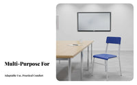 Simple Design Metal Frame Student Chair Long-Lasting Construction Molded Shell Stacker Lightweight Dining Seat Easy to Clean for Educators, Office Workers, Classroom, Training Room, Reception Area, Library