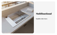 Anti-Smudge-Resistant Coating Laundry Sink with Washboard Single-Piece Molding Integrated Washboard Sink Easy to Clean Stainless Steel Utility Basin Wear-Resistant for Homeowners, Families, DIY Enthusiasts, Balcony, Outdoor, Basement, Kitchen
