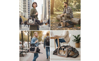 Breathable Pet Carrier with Expandable Mesh Collapsible Foldable Pet Carrier Portable Transport Tote Lightweight for Cats, Small Dogs