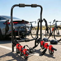 Black Rear-Mounted Bike Rack Red Plastic Car Bike Rack Securing Straps Cycle Carrier Padded Contact Points