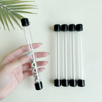 100 Pieces Cylindrical Storage Tube with End Caps Reusable Clear Plastic Tube with End Caps Packaging Long-Lasting Sturdy
