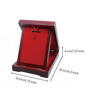 Easel Back Stand Wooden Medal Display Box Hidden Ribbon Storage Long-Distance Race Medal Holder Case Dustproof Presentation Container for Collectors, Athletes