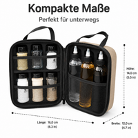 Camping Spice Bag, Outdoor Spice Organizer with 9 Jars, Leak-proof & Moisture-resistant, 16x12x14cm