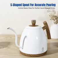 Temperature Control Gooseneck Kettle, Stainless Steel, Adjustable Thermostat, Electric Smart Kettle for Coffee and Tea