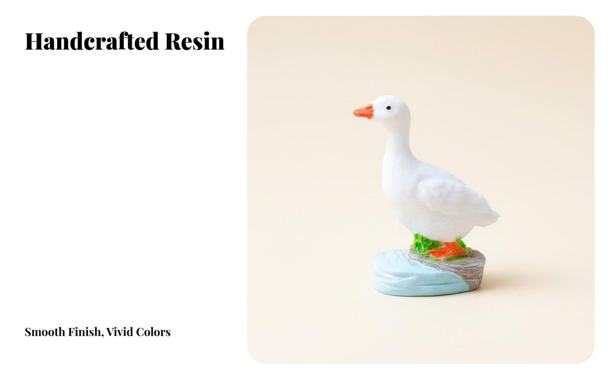 Micro Landscape Duck Decor Cute Waterfowl Figure Family Figurine Handmade Tiny Resin Duckling for Kids, Terrarium, Potted Plants, Desktop