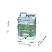 Faceted Diamond-Pattern Water Bucket Clear Water Bucket with Tap Rigid Easy to Clean for Camping