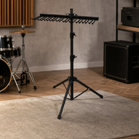 Drumstick Rack with Tripod Base Stable Drumstick Holder with Clamp Adjustable Musical Accessory for Drummers, Percussionists, Stage, Rehearsal Studio