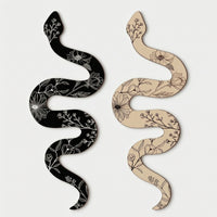 2 Pieces Wooden Wall Art Snake-Shaped Wall Ornaments Minimalist Wood Plaques for Living Room, Hallway, Studio