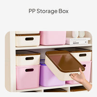 Large Rectangular Storage Box with Lid, Stackable Organizer