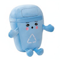 Trash Can Soft Toy Multi-Functional Recycling Bin Stuffed Playful Character Design Waste Sorting Educational Toy for Young Children, Playroom, Bedroom