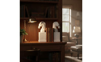 2 Pieces Horse Head Bookend Artistic Design Light Equine Sculpture Book Support Multifunctional Modern Decorative Book Ends for Office