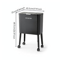 Swivel Casters Rolling Trash Bin Carry Handle Floor-Standing Trash Can Raised Design