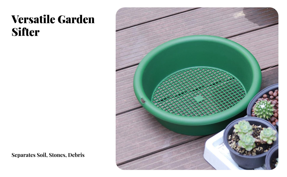 Round Garden Sifter Multi-Functional Round Gardening Sifter Easy to Maintain Garden Sifting Pan for Balcony Planting, Potting, Composting