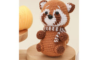 Premium Yarn Panda Crochet Kit Great Gift Idea DIY Creature Crochet Set Detailed Instructions Red Panda Amigurumi Kit for Beginners, Hobbyists, Teens