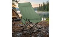 Camping Chair with Carry Bag Padded Folding Chair with Side Pocket Furniture High-Back Portable for Campers, Fishing, Picnics