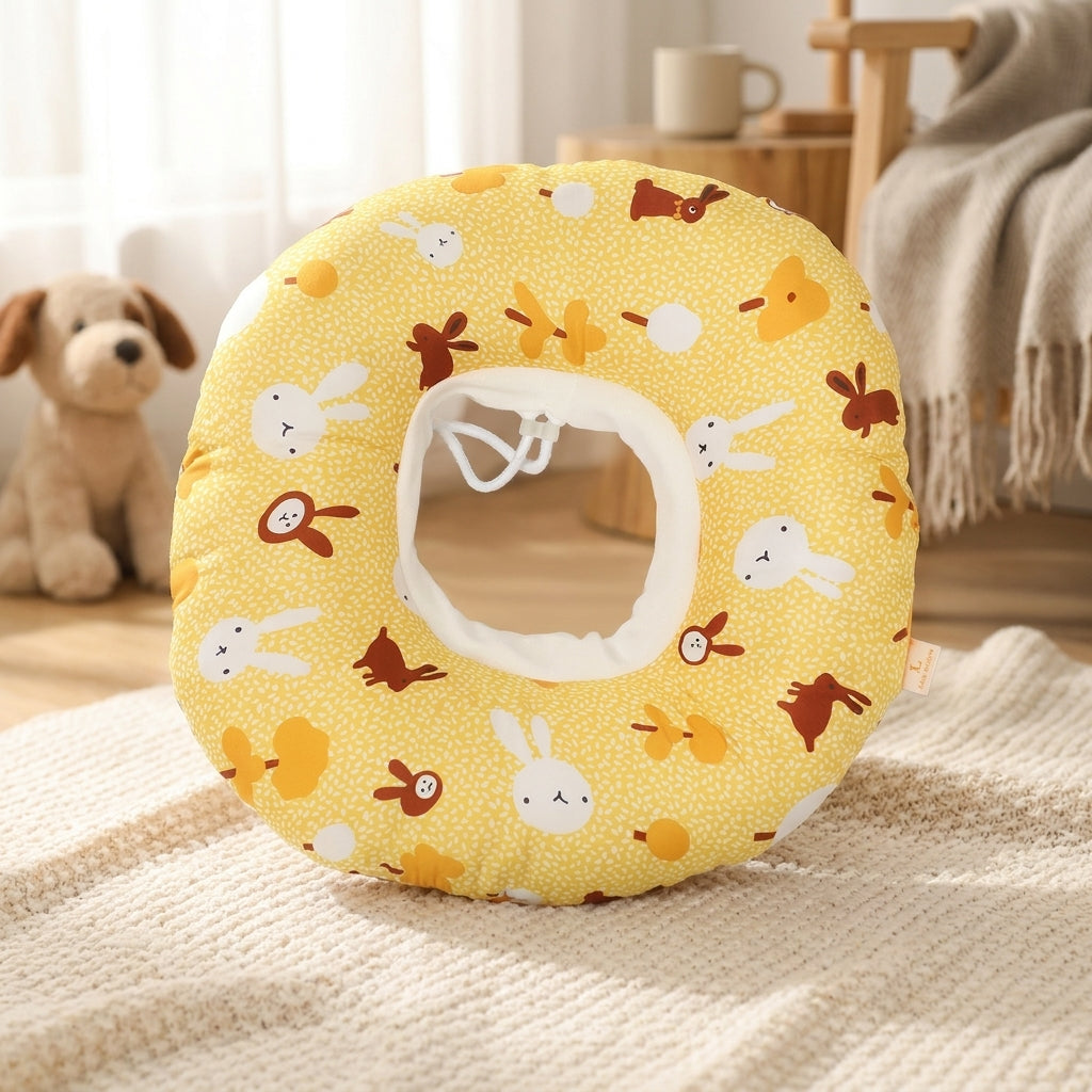 Soft Cat Cone Recovery with Cartoon Pattern, Soft Recovery Device After Surgery to Stop Licking, Drawstring Anti Bite Cat Recovery for Kittens