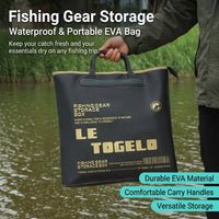 Waterproof EVA Fishing Holdall, Tackle Storage Bag with Zipper Closure, Handheld Carp Fishing Bag for Bank Trips