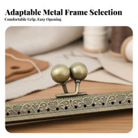 DIY Craft Accessory Metal Kiss Lock Frame Long-Lasting Material Embossed Coin Purse Frame Easy to Install for Sewists, Crafters, Sewing