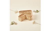 Woven Paper Rope Basket Rustic Design Rattan Organizer Tray Lightweight Multi-Compartment Storage Organizer for Desktop