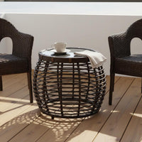 3 Pieces Rattan Table and Chairs Set Balcony Friendly Garden Furniture