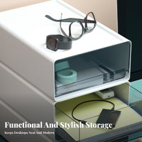Stackable File Box Effortless-Pulling Drawers 3-Drawer Storage Unit