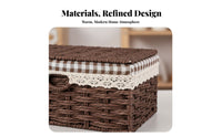 Lidded Wovendesign & aesthetic Basket adaptable Lidded Woven Box Handwoven for Students