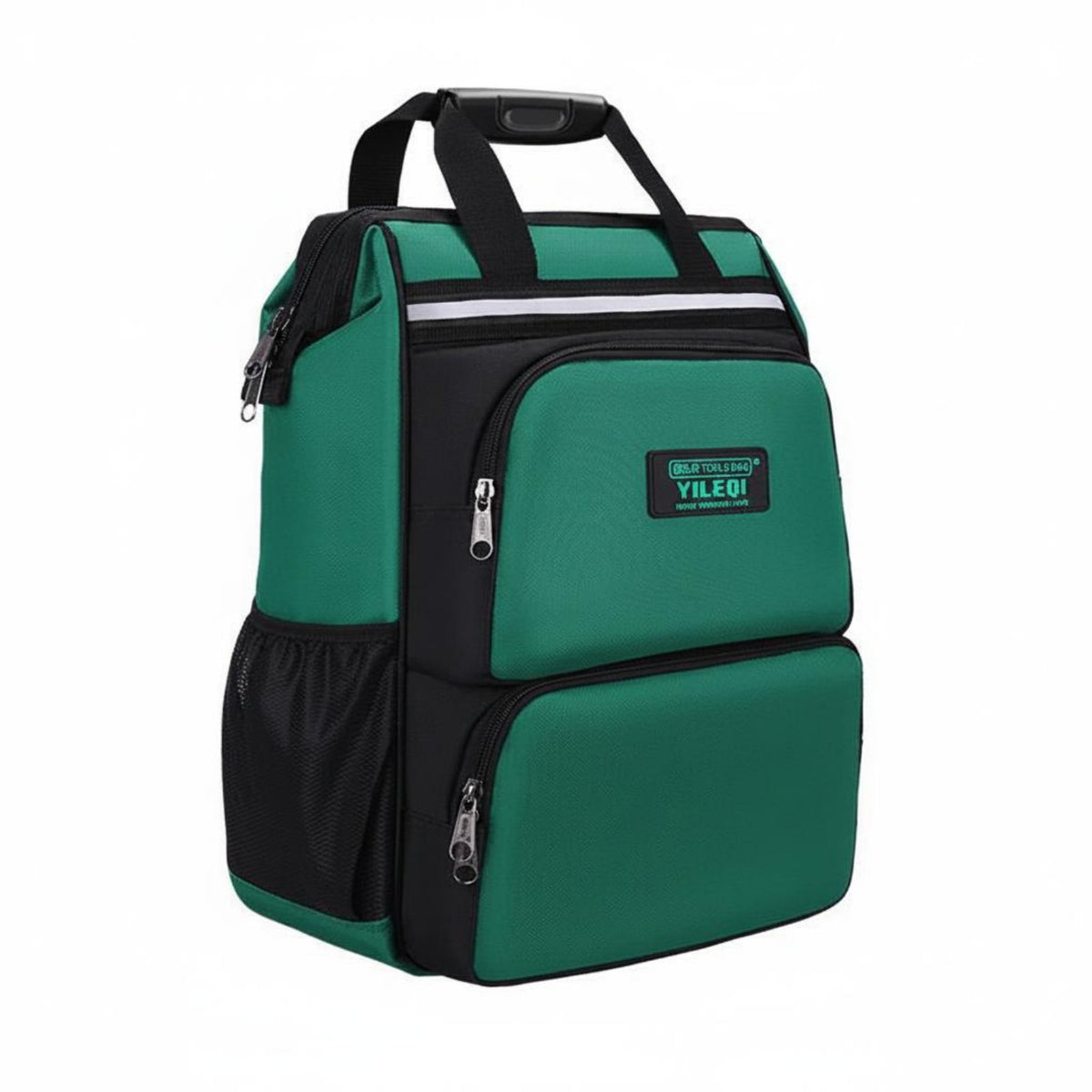 Large Capacity Tool Backpack Wear-Resistant Molded Base Tool Bag Waterproof Heavy Duty Work Backpack Reflective Strip for Electricians, Contractors