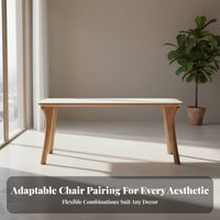 Nordic Design Rectangular Dining Table and Chairs Set abrasionResistant surface Rectangular Table with Matching Chairs Easy to Clean Indoor Furniture Sturdy Frame for Apartment Dwellers, Families, Homeowners, Family Meals, Kitchen, Home