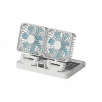 360-Degree Rotation Two-headHead Car Fan Shielded Grille Solar-Powered Fan