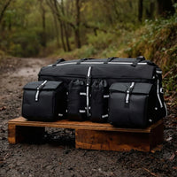 Motorcycle Rear Bag with Removable Side Bags Water-Resistant Modular Rear Bag with Dividers Detachable Multi-Compartment Luggage System for Riders