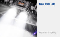 Headlamp, LED, rechargeable, ultra-bright, long battery life, night fishing, digital display, outdoor