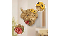 Scottish Bovine Head Wall Decor Rustic Scottish Bovine Head Ornament Farmhouse for Coffee Shop