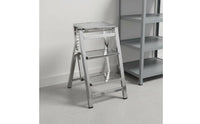 V-Shaped Ladder Ladder with Handrail Foldable Handrail Step Ladder Space Saving Folding Step Stool for Seniors, Garage, Kitchen, Library