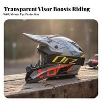 Full-Coverage Motocross Helmet High-Strength Shell Full Face Motocross Helmet Impact Resistant Action Sports Headwear for Men, Women