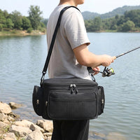 Fishing Bag for Carp Anglers, Oxford Fishing Bag 31x24x18cm with Shoulder Strap, Fishing Tackle Bag for Overnight Trips, Multifunctional Fishing Bag