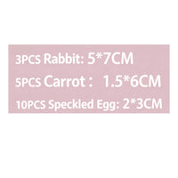 18 Pieces DIY Craft Bunny Carrot Egg Ornaments Colorful Foam Easter Decoration Set Reusable Foam Carrot Decoration Lightweight for Children, Crafters, School Crafts, Table Decor