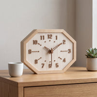 Octagonal Wall Clock Wood Silent Wall Clock Minimalist for CleanLiningAficionados, Bedroom