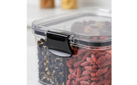 Leakproof Stackable Grain Container Leak-Proof Clear Snack Organizer Easy to Clean Multi-Compartment Storage Bin Included for Meal Preppers, Pantry, Refrigerator, Office