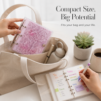 Portable A7 3-Ring Mini Binder Notebook with Wavy Clear Cover